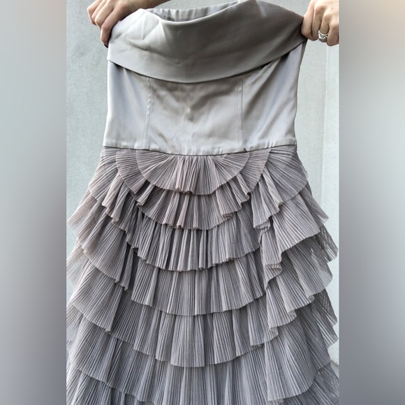 Vtg homecoming BCBG MAXAZRIA Hazelnut Beige Taupe "JACQUIER"  TULLE DRESS - Picture 2 of 7